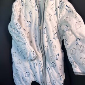 SOLD Burt's Bees Baby Cream Onesie with Penguin Design
